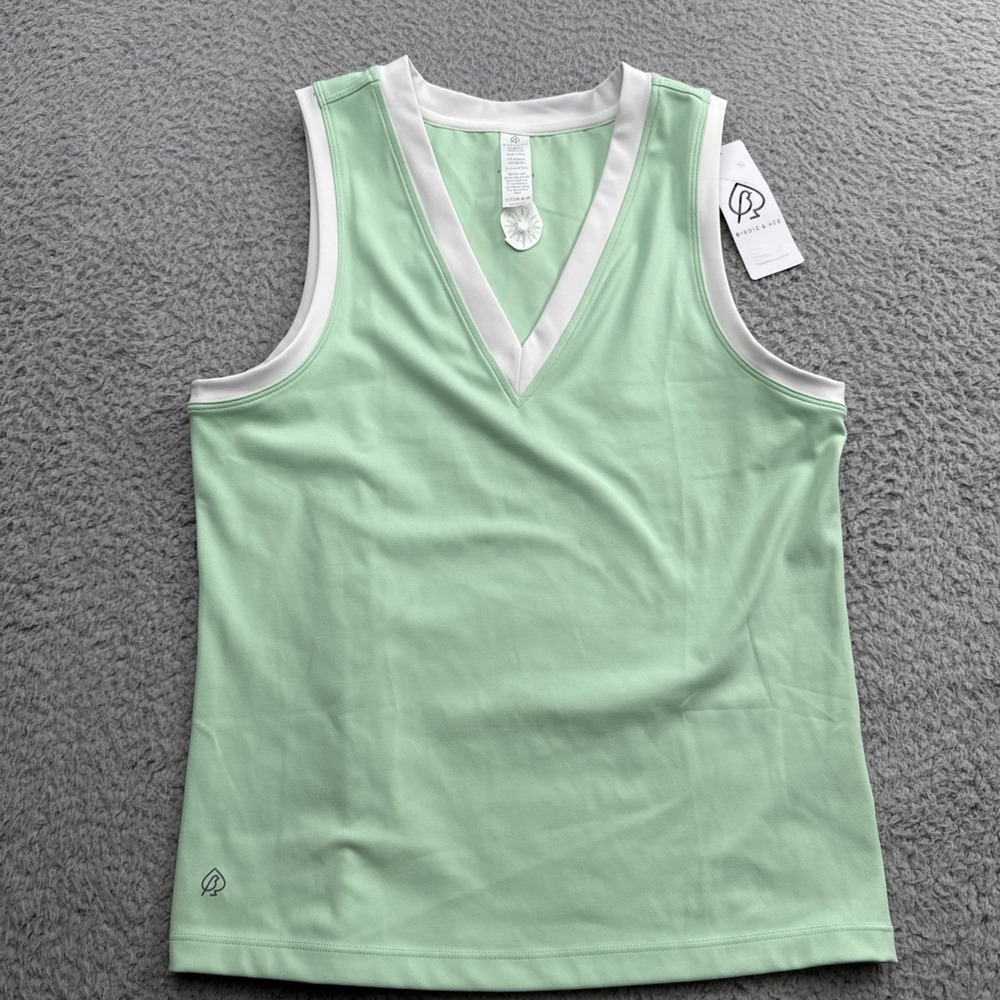 Birdie & Ace Polo Tank Shirt Womens Medium Golf Tennis V-Neck Pickleball Top